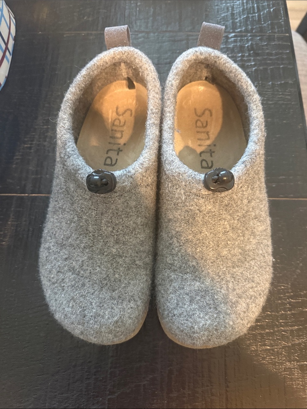 Sanita Gray Felt Slip-On Clogs